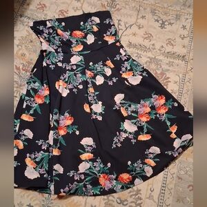 New York & Company Navy Floral Fit And Flare Dress